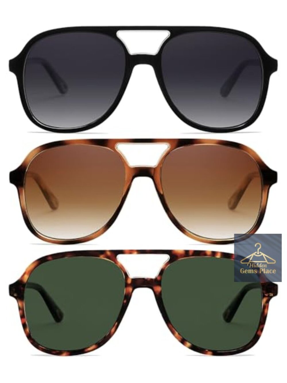 Women's Polarized Aviator Sunglasses UV400 Protection Retro 3 Pack